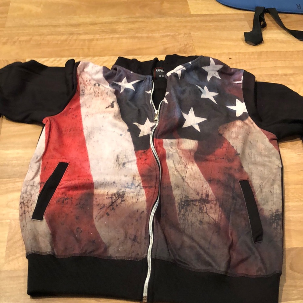 American flag zip up